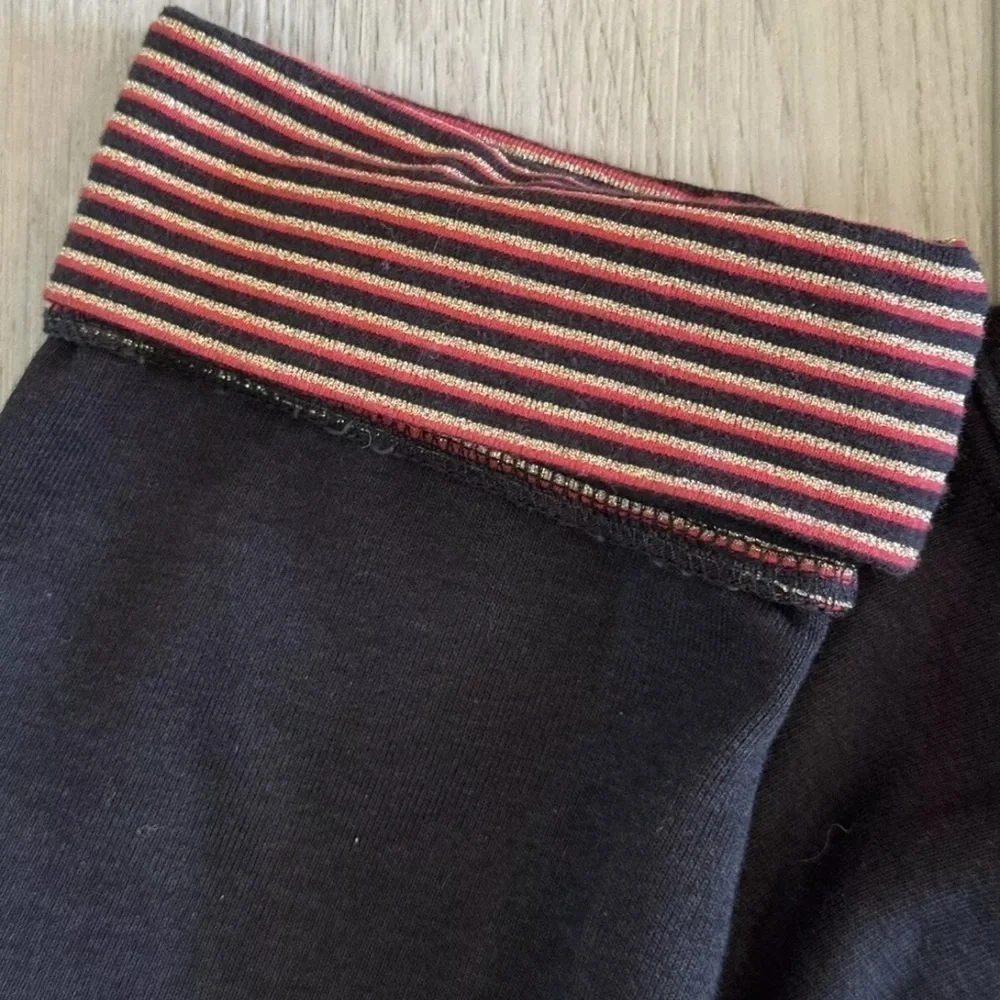 Adidas Girls Jacket Medium Black 3/4 Sleeve Red Gold Stripe Hood Bamboo Cotton